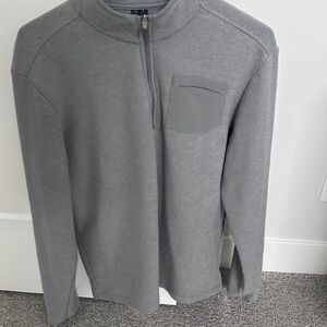 Adidas Men's Gray Quarter-Zip Sweater